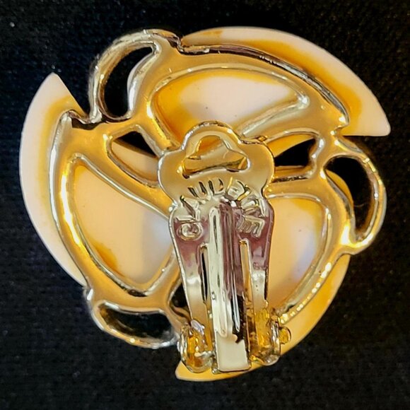 Vtg Claudette Signed Parure Set White Thermoset Bracelet, Necklace & Earrings - Picture 3 of 6